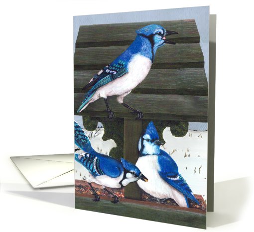 Blue Jay Song Bird Christmas Season's Greetings card (763119)