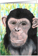 Chimpanzee Painting Cute Monkey Art Birthday Invitation card