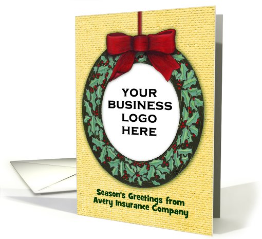 Upload YOUR Photo or Business Logo Custom Ornament Wreath card
