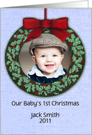 YOUR Custom Photo Baby’s 1st Christmas Ornament Keepsake card