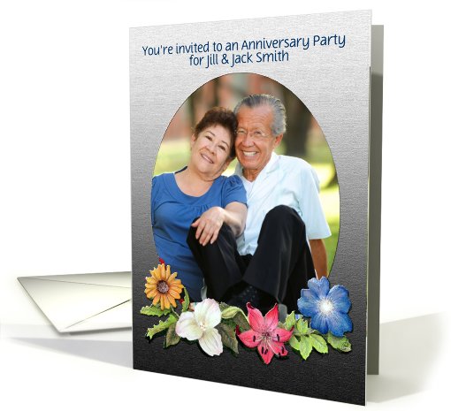 Wedding Anniversary Party YOUR photo here Invitation card (859339)