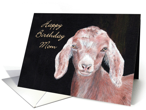 Happy Birthday Mom Goat Kid Painting card (874423)