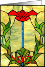 Merry Christmas, Noel With Art Nouveau Stained Glass card