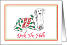 Merry Christmas, Deck The Halls Dachshund In Christmas Stocking card