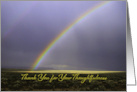 Thank You for Thoughtfulness Brilliant Rainbow in Stormy Desert Sky card