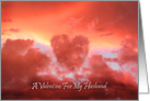 Romantic Valentine for Husband, Love Always with Sunset Heart Cloud card