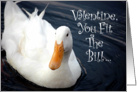 Be Mine, Funny Valentine, White Duck with Bright Orange Bill card