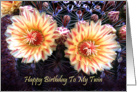 Happy Birthday To My Twin, Pretty Twin Cactus Blossoms card