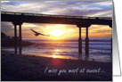 I Miss You, Ocean Sunset with Seagull card