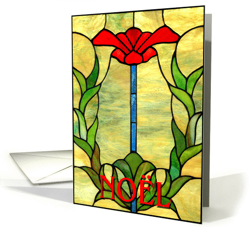 Merry Christmas, Noel With Art Nouveau Stained Glass card (106817)