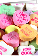 Valentine’s Day Candy Hearts, U R 2 Cool 4 Words! card