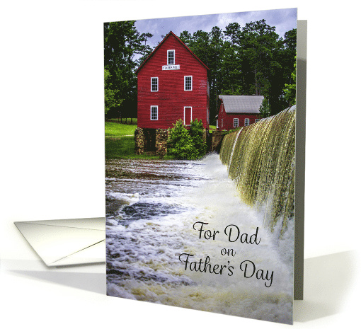 Father's Day for Dad Vintage Red Mill with Mill Pond and... (1686008)