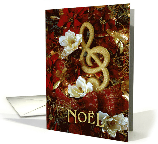 Christmas for Music Lover, Golden Treble Clef, Magnolias... (220661)