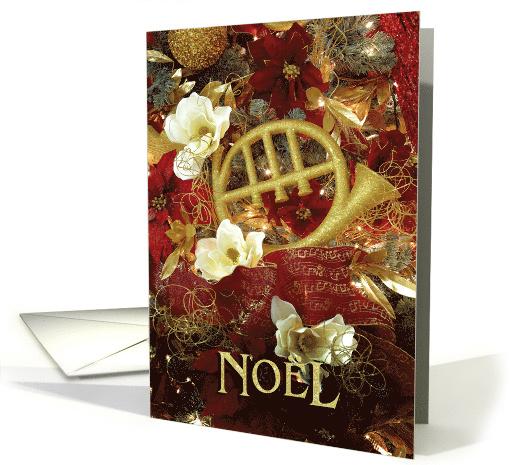 Christmas for music lover, golden French Horn with creamy... (220663)