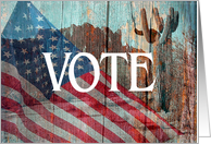 Reminder to vote-american flag and southwest scene card