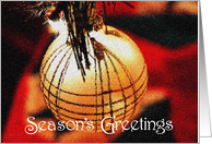 Season’s Greetings, Antique Christmas Ornament card