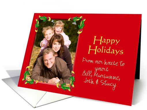 Happy Holidays Red Custom Photo card (857055)