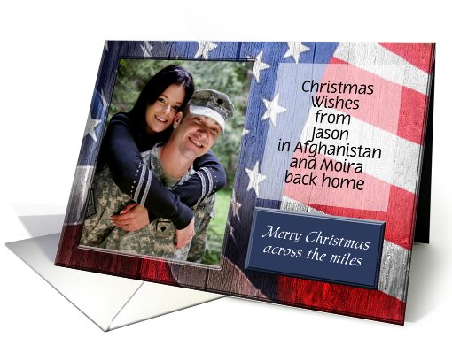 Patriotic Christmas Across the Miles, Photo Card, Flag,... (872445)