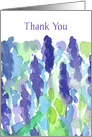 Thank You Lavender Blue Wildflowers Blank card