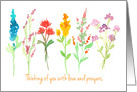 Thinking of You With Love And Prayers Wildflowers card