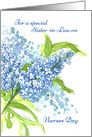 Happy Nurses Day Sister-in-Law Blue Lilacs card