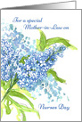 Happy Nurses Day Mother-in-Law Blue Lilacs card