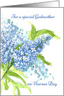 Happy Nurses Day Godmother Blue Lilacs card