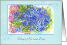 Happy Nurses Day Blue Hydrangea Flowers card