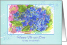 Happy Nurses Day Wife Blue Hydrangea Flower card