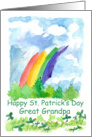 Happy St. Patrick’s Day Great Grandpa Rainbow Clover Watercolor card