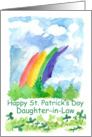 Happy St. Patrick’s Day Daughter in Law Rainbow Clover Watercolor card