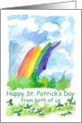 Happy St. Patrick’s Day From Both of Us Rainbow Clover Watercolor card