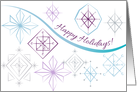 Christmas Card Happy Holidays Blue Lavender Snowflakes card