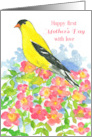 Happy First Mother’s Day With Love Goldfinch card