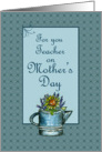 Happy Mother’s Day Teacher Flower Bouquet Watercolor Art card