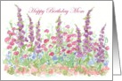 Flower Garden Happy Birthday Mom card