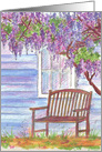 Wisteria Tree Watercolor Flowers Blank card