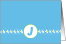 Monogram Letter J White Flower Blossoms card