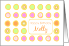Happy Birthday Molly Bright Flowers Colorful Polka Dots card