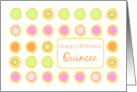 Happy Birthday Quincee Bright Flowers Colorful Polka Dots card