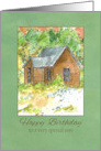 Son Happy Birthday Country Cabin Desert Landscape Watercolor card