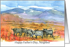 Happy Father’s Day Neighbor Cows Desert Mountains card