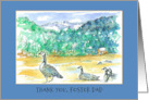 Thank You Foster Dad Father’s Day Geese Birds Mountains card