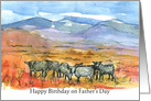 Happy Birthday on Father’s Day Black Angus Cows Desert card