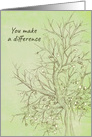 You Make A Difference Thank You Volunteer Tree card