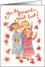 Good Bye and Good Luck Girlfriends Watercolor Flower Illustration card