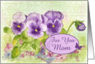 Mother Happy Birthday Purple Pansies Watercolor Garden card
