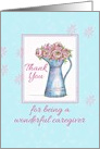 Thank You To Caregiver Rose Bouquet Vintage Pitcher card