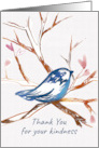 Thank You For Your Kindness Bluebird Tree Hearts card
