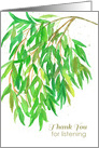 Thank You For Listening Willow Tree Branch Watercolor card